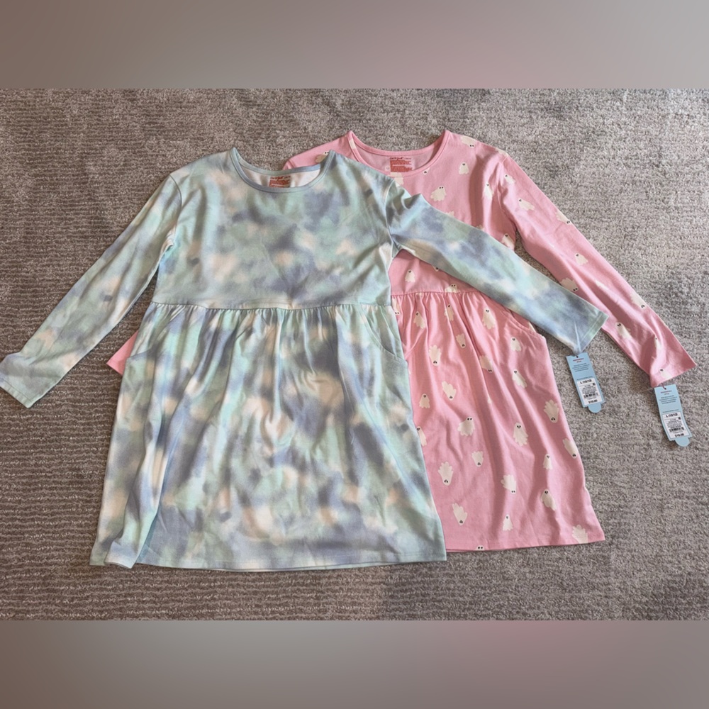 NWT Cat & Jack Long Sleeve Pocketed Dress Girls Size Large 10/12